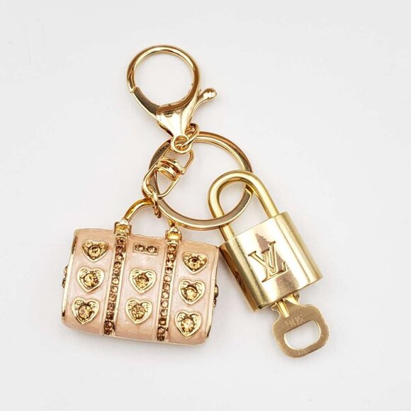 100% Auth Louis Vuitton Lock & Key with unbranded Bagcharm, Keycharm, Keychain - Picture 1 of 6
